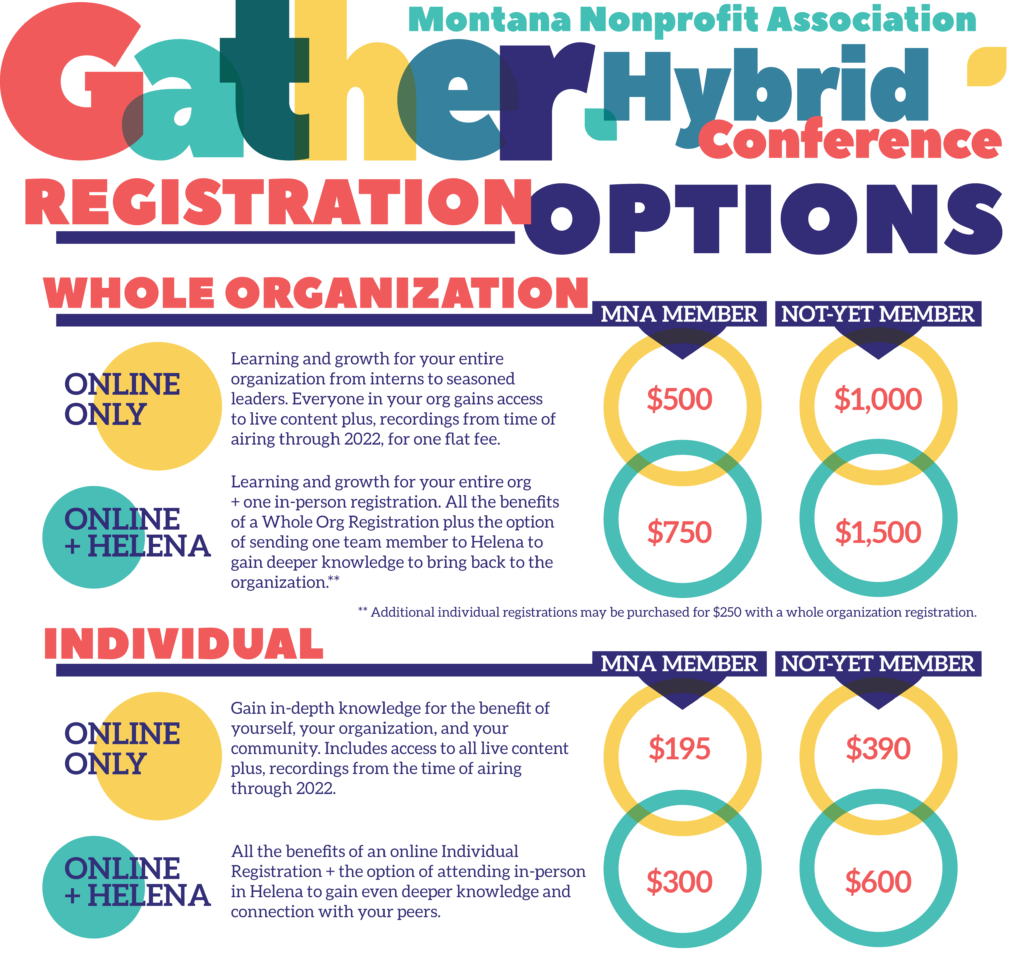 MNA Hybrid Conference Registration Options pricing matrix.